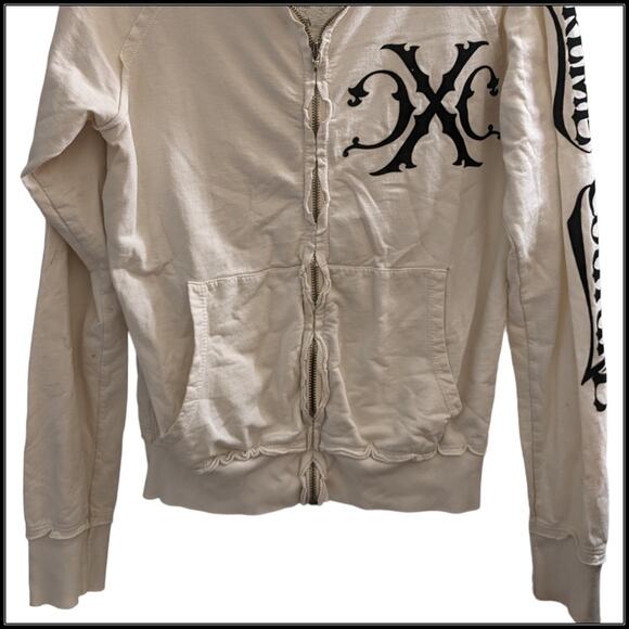 XTREME COUTURE Zip Up Hoodie Sweatshirt
Velvet Print Eagle Spellout Sleeve y2k - Picture 6 of 10